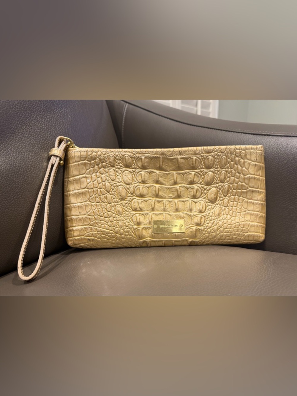 Brahmin Melbourne‎  Croc-Embossed Large Wristlet Clutch
